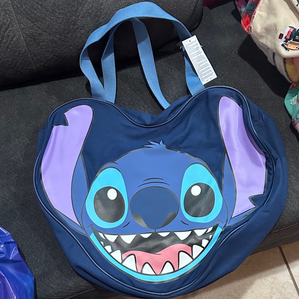 Disney STITCH Blue and Purple Character Tote Bag. OBO